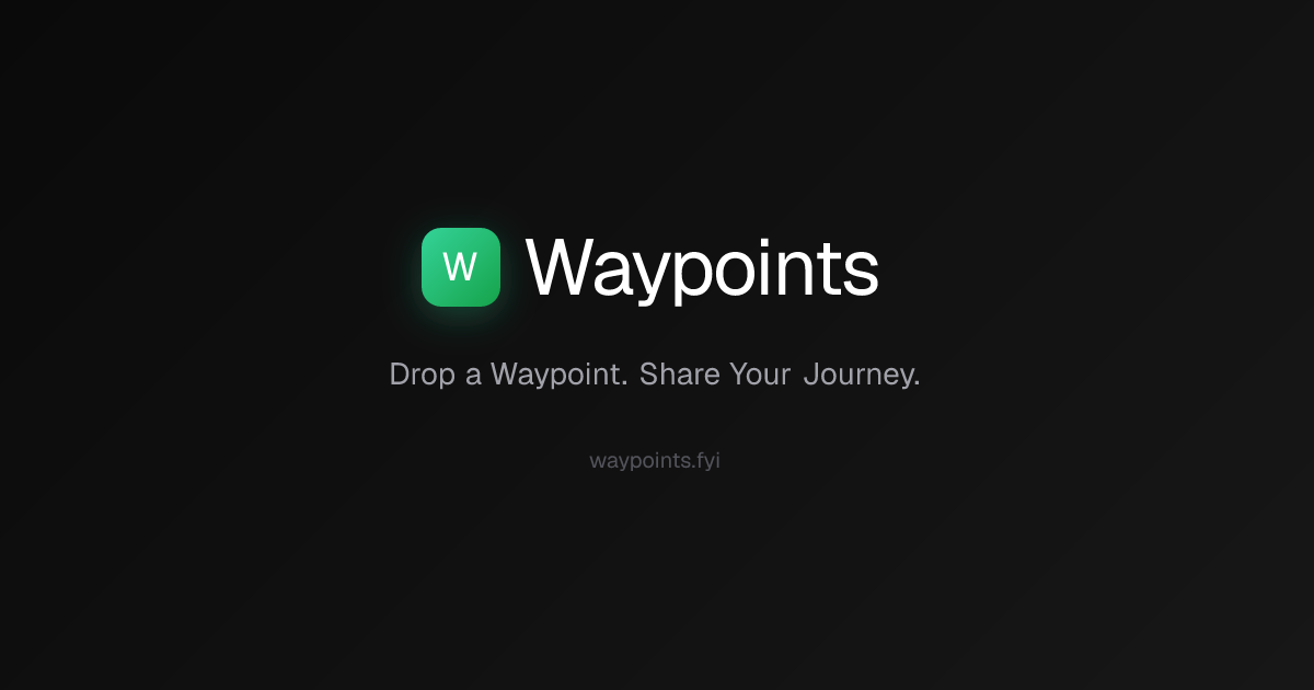 Waypoints — Drop a Waypoint. Share Your Journey.
